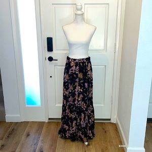 Free People Floral Maxi Skirt